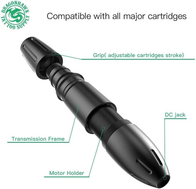 Detalle de Extreme Tattoo WQ102-2 stylo rotatif 11,7 cm