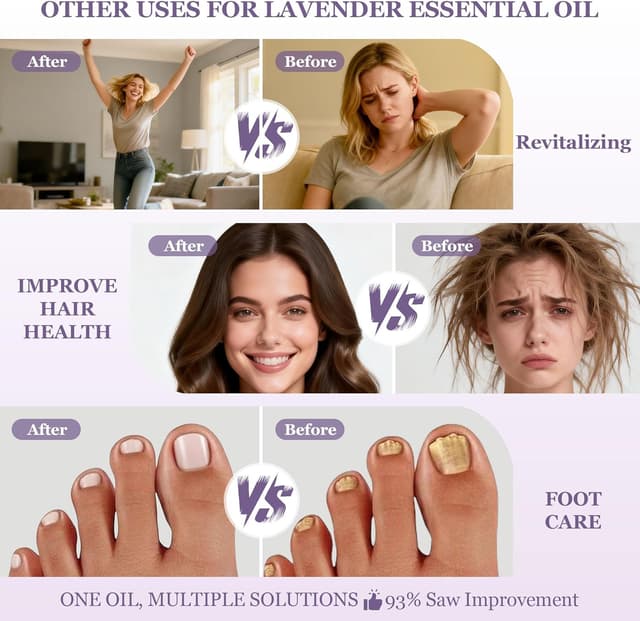 Detalle 2 de PEFIDY olio essenziale di lavanda 100% naturale per diffusori, 118 ml