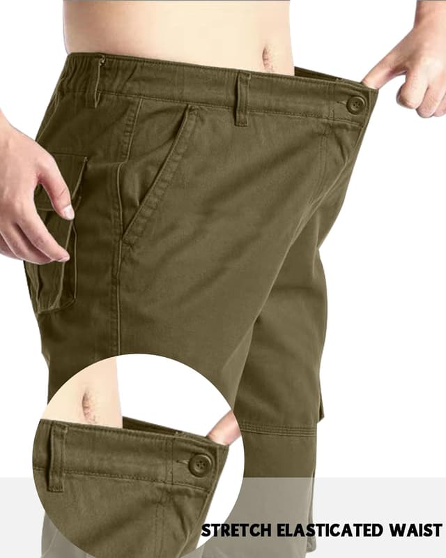 Detalle 2 de YAOHUOLE men’s cargo trousers: military combat work pants with 6 pockets