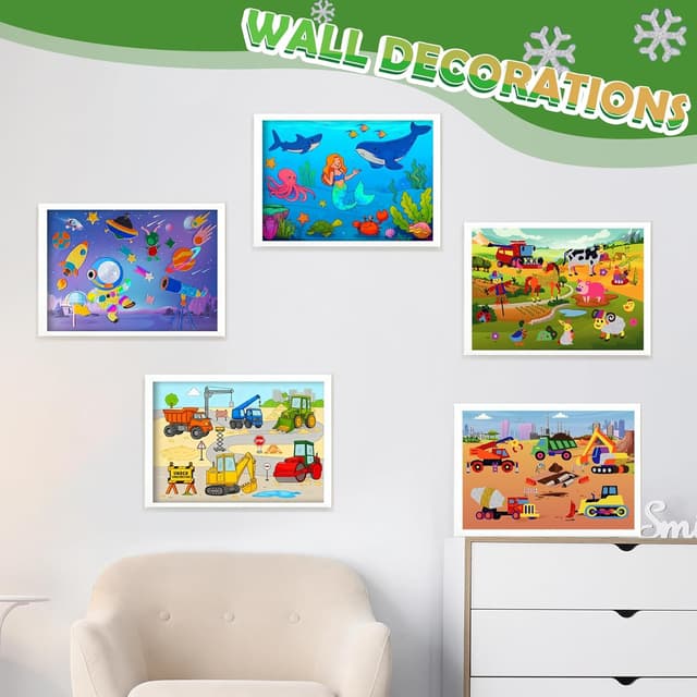 Thumbnail 6 de URMYWO Folienspaß Kinder: 2-in-1 Kreativ-Folie & Malpapier mit Dinosauriern und Weltraum