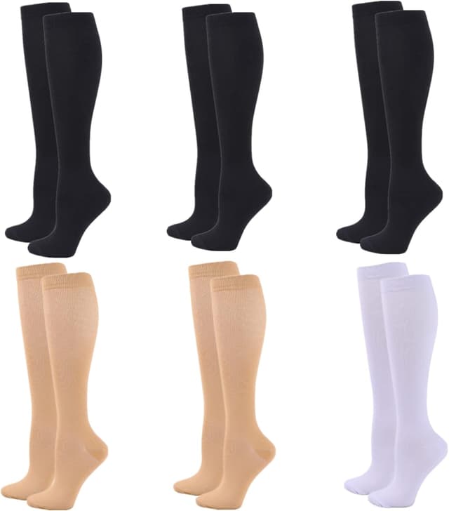 Thumbnail 6 de Zingso 20–25mmHg Compression Knee High Socks (2/3/4/6 pairs) for Women & Men