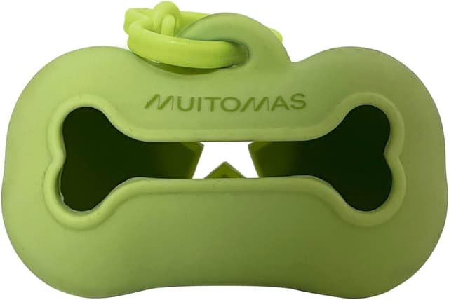 Detalle 1 de Portasacchetti Muitomas in silicone compatto per cane, con gancio e rotolo incluso (blu ottanio)