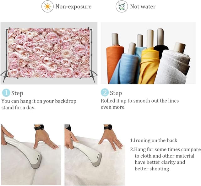 Thumbnail 6 de BINQOO 7x5ft 3D Pink Floral Backdrop