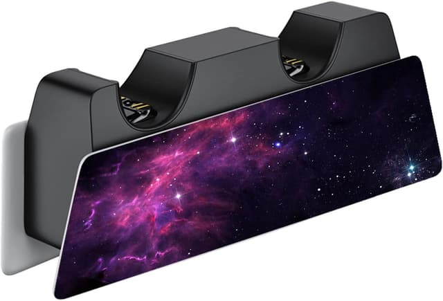 Detalle de playvital Purple Nebula Full Set Skin Decal for PS5 Disc Edition consoles and accessories