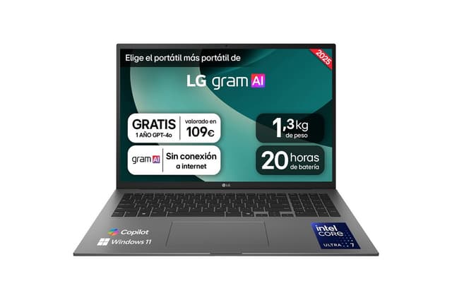 Detalle de LG gram 17Z90T 17" WQXGA, 16 GB, 1 TB SSD