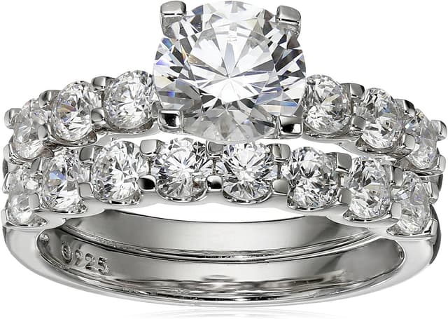 Imagen de Amazon Essentials Platinum-Plated Sterling Silver Infinite Elements Ring Set ๐ en OfertitasTOP