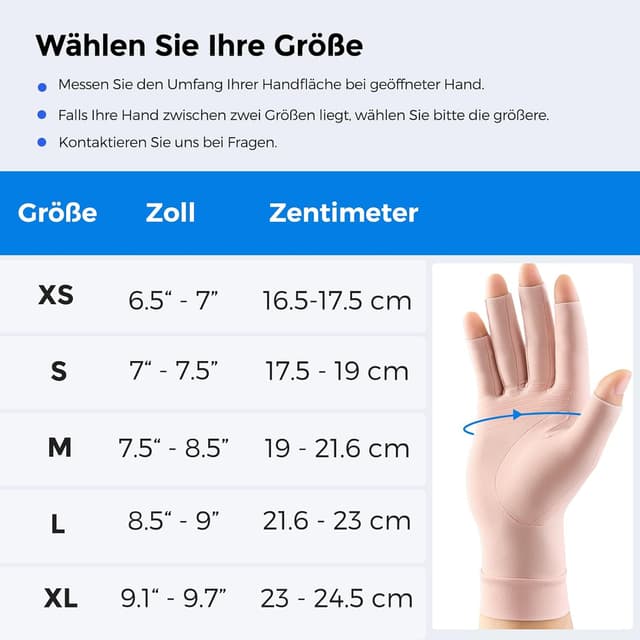 Thumbnail 6 de FREETOO Kompressions-Handschuhe gegen Arthrose, fingerlos – für Damen & Herren (Rheuma, Karpaltunnel, Schwellungen)