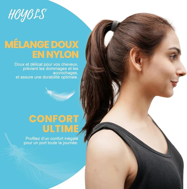 Detalle de HOYOLS lot de 100 élastiques cheveux, 4 cm