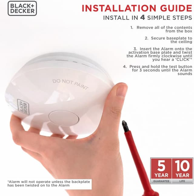 Thumbnail 5 de BLACK+DECKER Smoke Alarm 10‑year battery 🔔