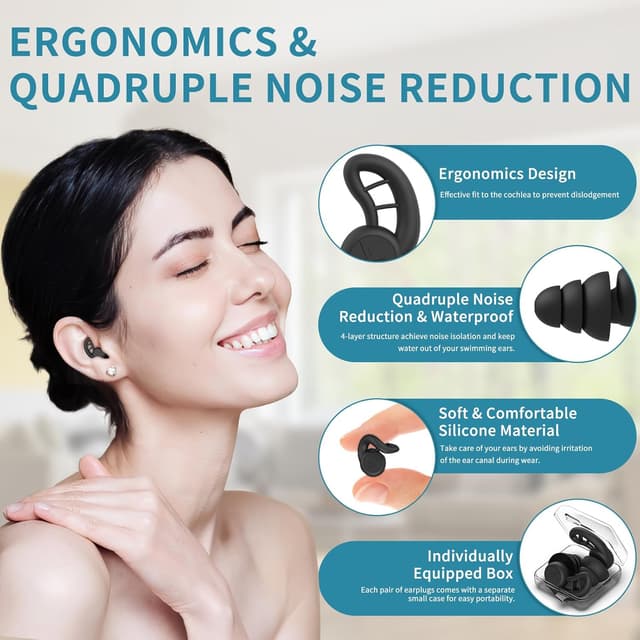 Detalle de Swimming earplugs for adults, 4 pairs