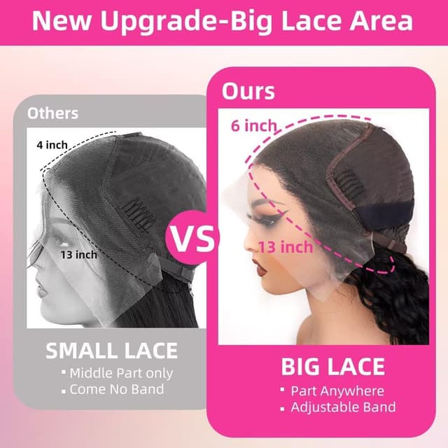 Detalle de Hotsea 34 Inch deep wave lace wig