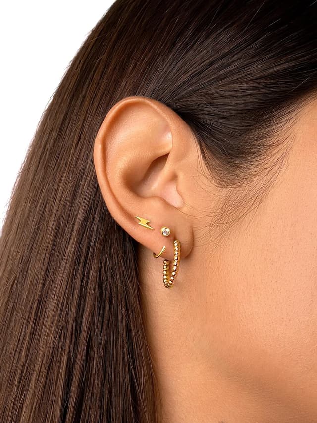 Thumbnail 2 de SINGULARU Orecchino singolo Fulmine in Argento 925 placcato oro 🧿