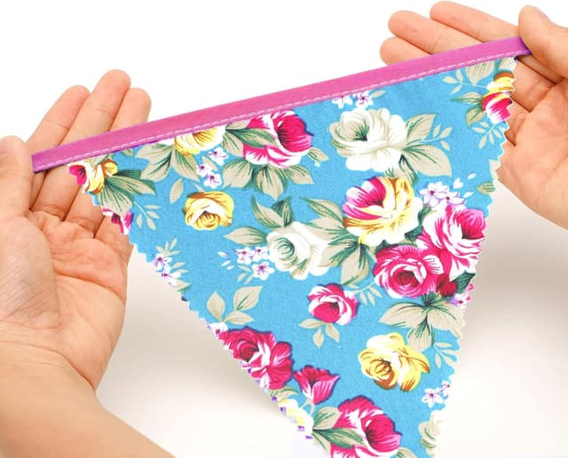 Thumbnail 4 de G2PLUS 12M Floral Fabric Bunting 42 Flags