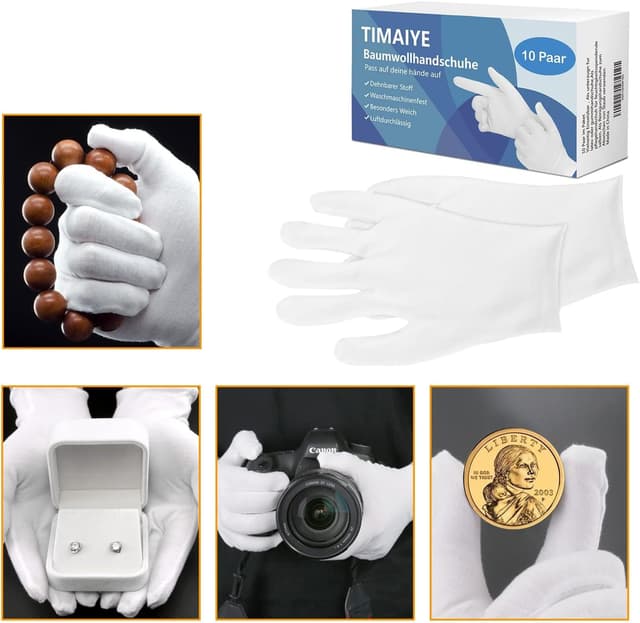 Thumbnail 6 de 10Paare Baumwollhandschuhe gegen Ekzem – weiße, waschbare Baumwoll-Ekzem-Handschuhe für trockene Hände