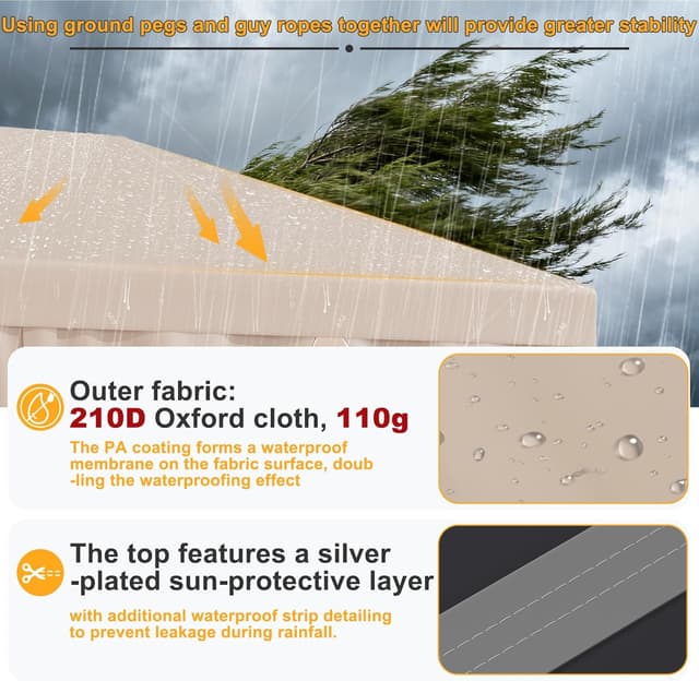 Thumbnail 2 de JUMMICO Pavillon Pliable 3x3m Hauteur Réglable