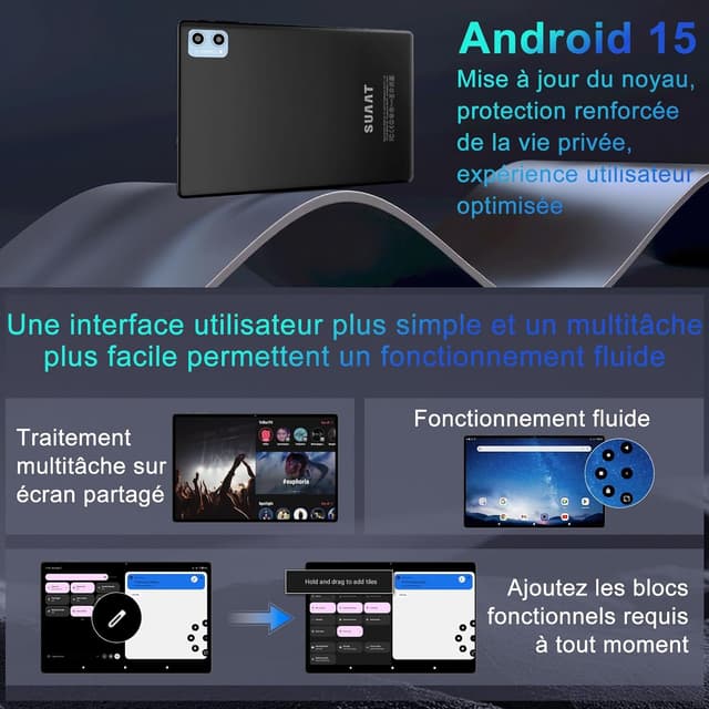 Detalle de SUAAT Tablette Android 15 10,1
