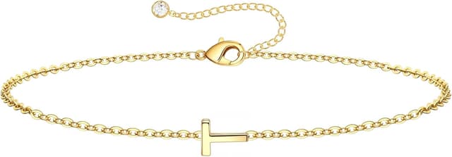 Detalle de TINGN Bracelet en or et argent plaqué 18 carats personnalisable avec lettres pour filles et femmes