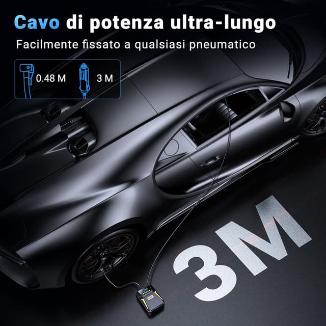 Thumbnail 4 de Ipflin compressore d’aria portatile per auto 12 V DC con spegnimento automatico fino a 150 PSI