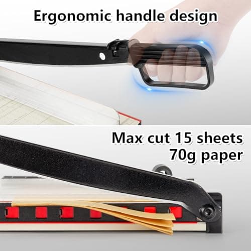 Detalle de WORKLION Cortador de papel de guillotina A4 con protector de seguridad (hasta 15 hojas)