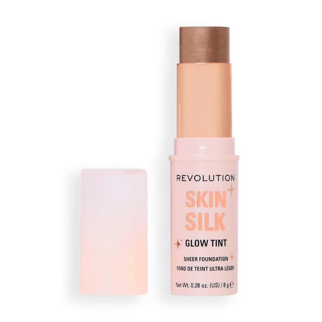 Detalle de Revolution Skin Silk Glow Tint Transparenter Foundation Stick Dark Neutral Warm (8 g) – ausgleichend & aufbaubar
