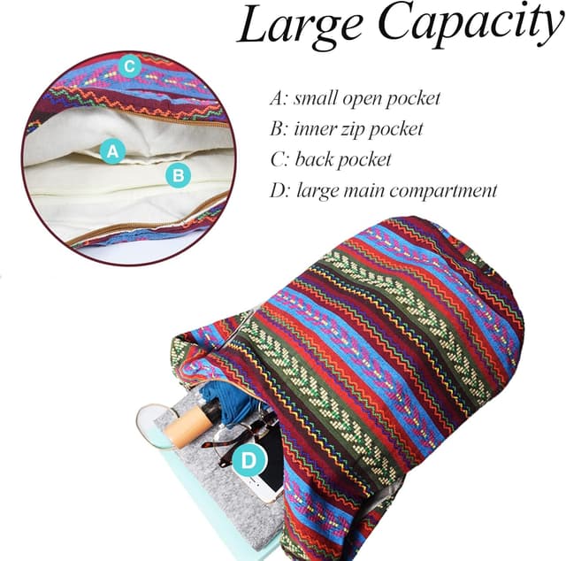 Detalle de ModaZeal Hippie Slouch Shoulder Bag – roomy boho crossbody for festivals, shopping & travel