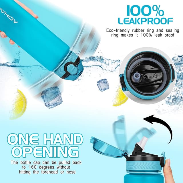 Detalle de AOHAN Trinkflasche 1 l mit Stroh