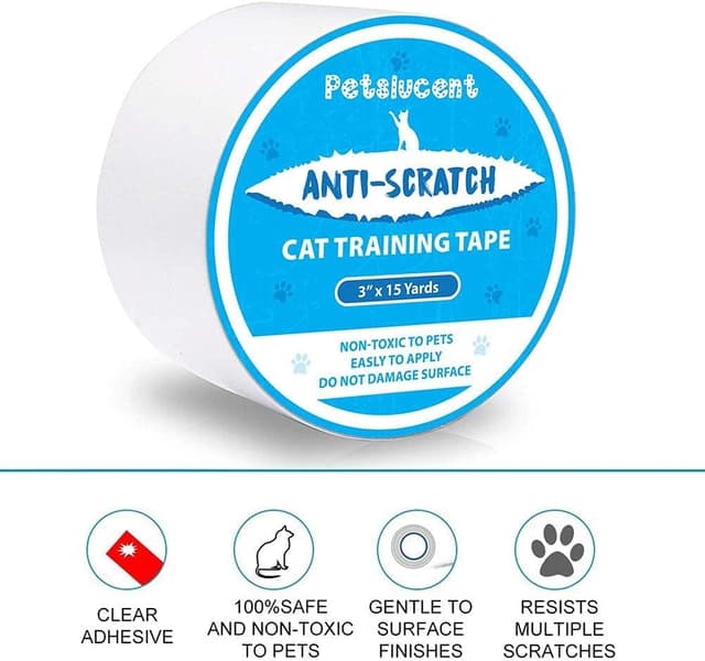 Detalle 2 de Petslucent Cat Scratch Deterrent Sticky Paws Tape (Blue, 3'' x 15 Yards)