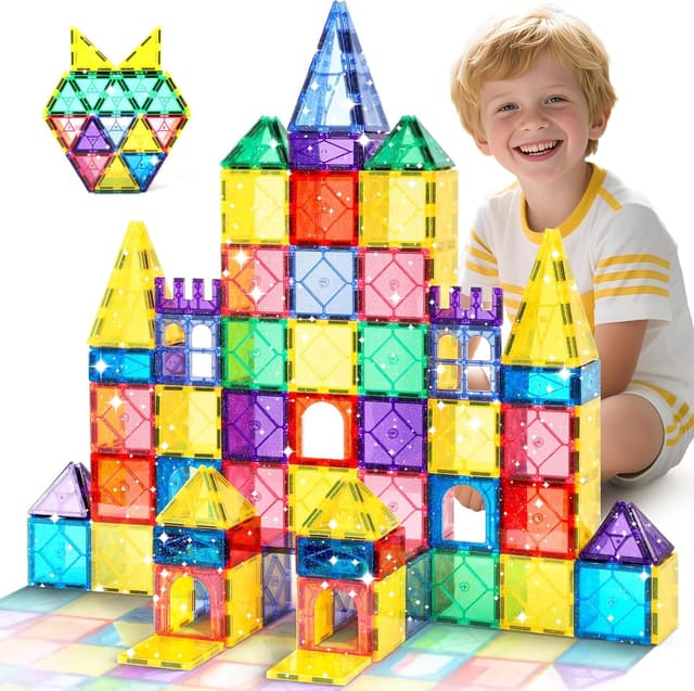 Detalle de Magnetic Tiles 100-piece glitter STEM set 🧩