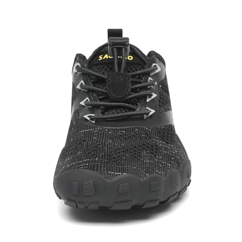 Detalle 2 de SAGUARO Barefoot zapatillas minimalistas de trail para niños y niñas (negro, talla 35 EU)