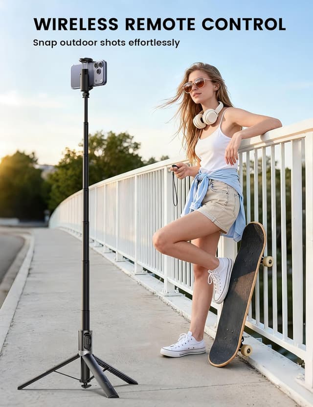 Detalle de Lamicall 65-inch phone tripod, selfie stick