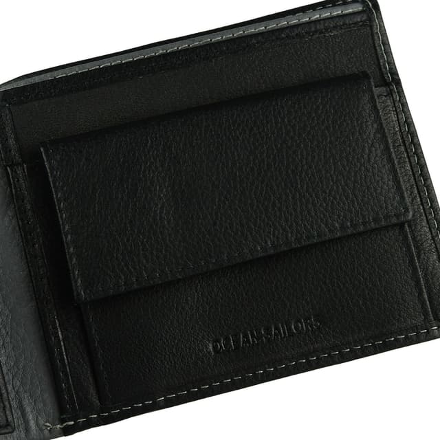 Detalle de Ocean Sailors portafoglio da uomo in vera pelle con portamonete e scatola regalo