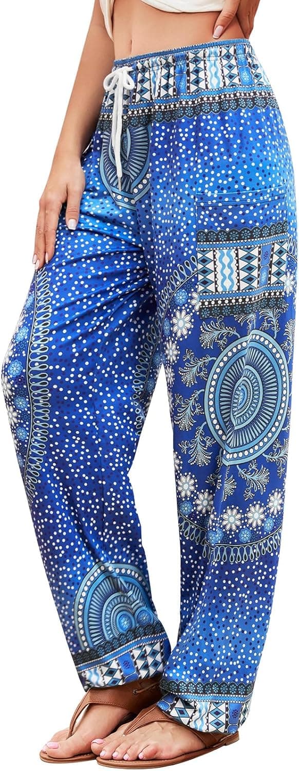 Detalle de QIANXIZHAN Women’s Harem Pants with Pockets (Boho Palazzo Joggers)