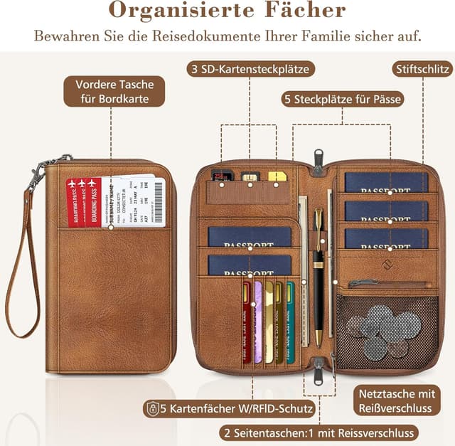 Detalle 2 de FINTIE Reisepass Tasche Reiseorganizer