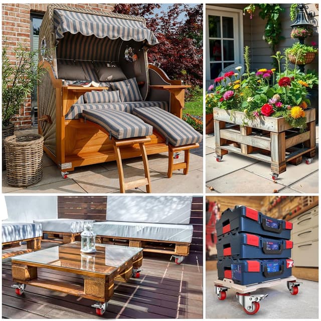 Detalle 2 de Deutnart Schwerlastrollen 50mm Möbelrollen