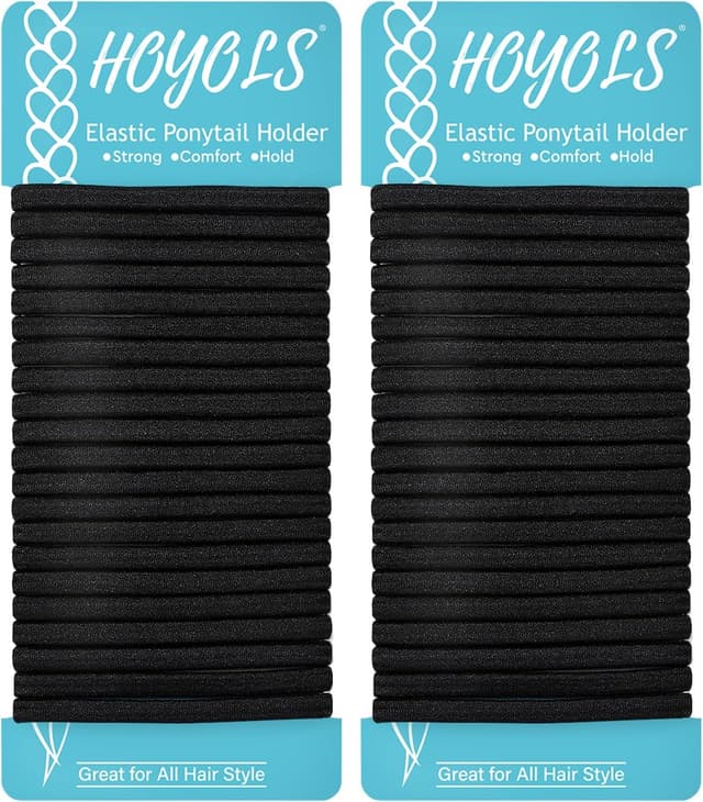 Imagen de Hoyols Lot de 42 élastiques plats 5 mm noir en OfertitasTOP