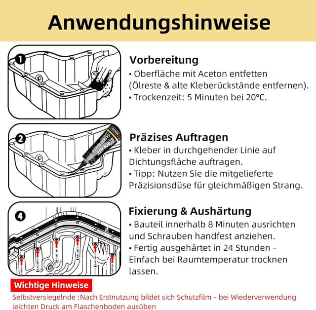 Thumbnail 3 de LOCBONDSO RTV Silikon Dichtmasse Motor Schwarz 85 g