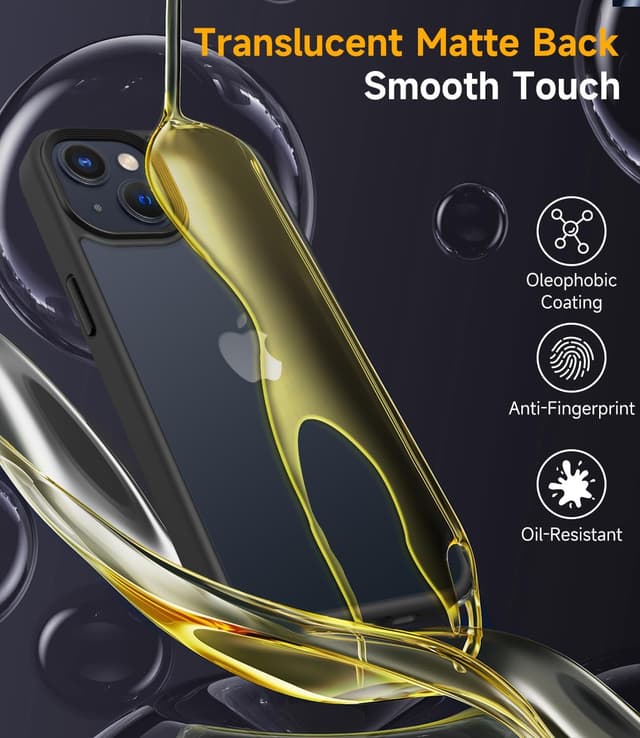 Detalle de Mootobo for iPhone 13 Case (6.1 inch) – 4 in 1 shockproof case with 2 screen protectors and lens protector, black