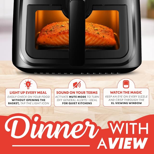Detalle 1 de Gourmia 8 Qt Air Fryer with 8 Presets and Digital Display (FryForce 360° Technology)