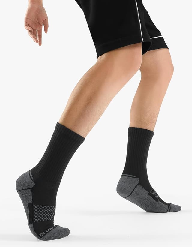 Detalle de CLOSEMATE 6-Pack Men’s Cushioned Crew Sport Socks (Winter Training, Hiking & Walking)