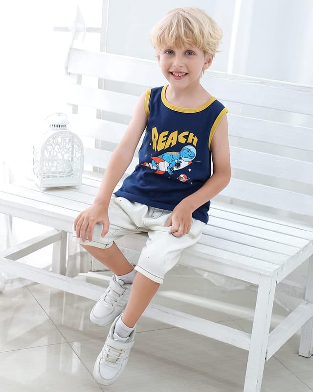 Detalle de Adorel Débardeur Dinosaure Garçon Lot de 3