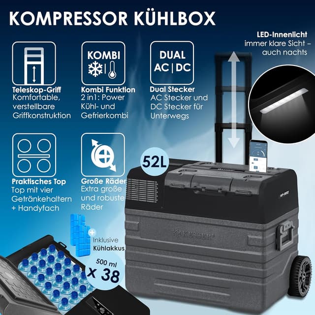 Detalle 2 de KESSER Kompressor Kühlbox 52L