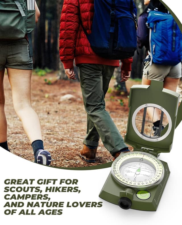Thumbnail 6 de Sportneer Hiking Compass Navigation – waterproof, shockproof lensatic military compass