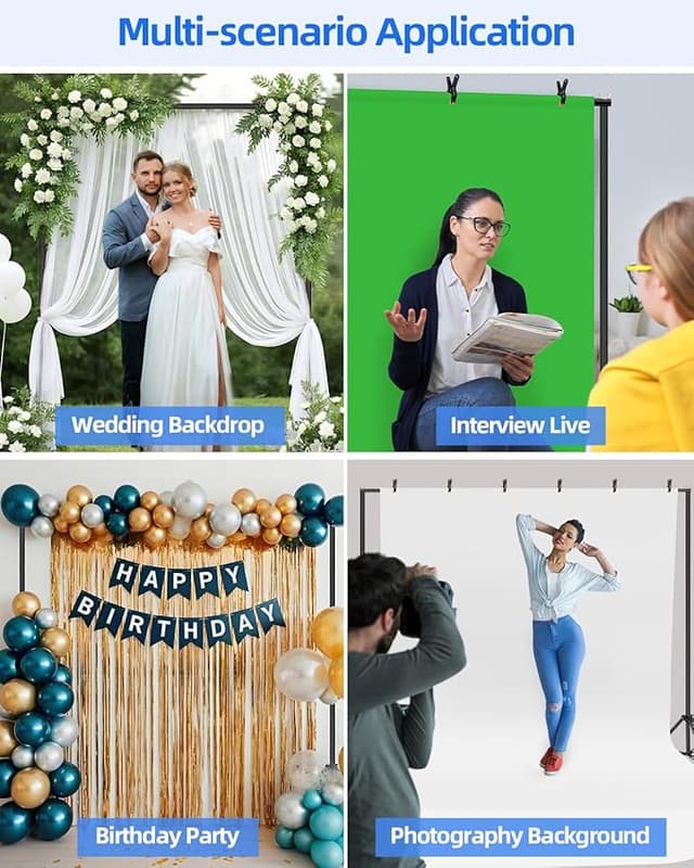 Thumbnail 3 de Hemmotop Backdrop Stand 10x8ft adjustable photography backdrop kit 🎥