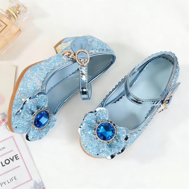 Detalle de FStory&Winyee Mädchen-Prinzessin-Sandalen mit Absatz für Party & Kostüm (z. B. Elsa-Look), Blau