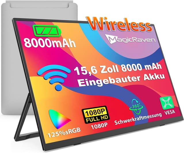 Detalle de MAGICRAVEN Drahtloser Portable Monitor 15,6"