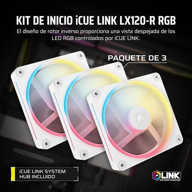 Detalle 2 de CORSAIR iCUE Link LX120-R Ventilador RGB 120mm