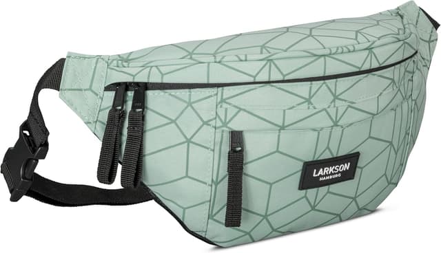 Detalle 2 de LARKSON Marsupio unisex verde “Ole” con materiale PET riciclato, bum bag idrorepellente