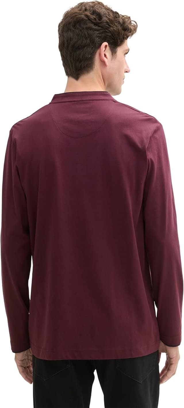 Detalle de TOM TAILOR maglietta uomo a maniche lunghe: comfort e vestibilità per l’uso quotidiano