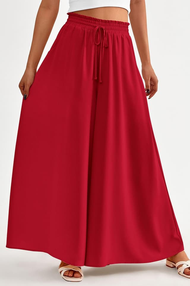 Detalle 2 de PRETTYGARDEN Women’s 2026 Summer High-Waisted Wide Leg Palazzo Pants with Pockets