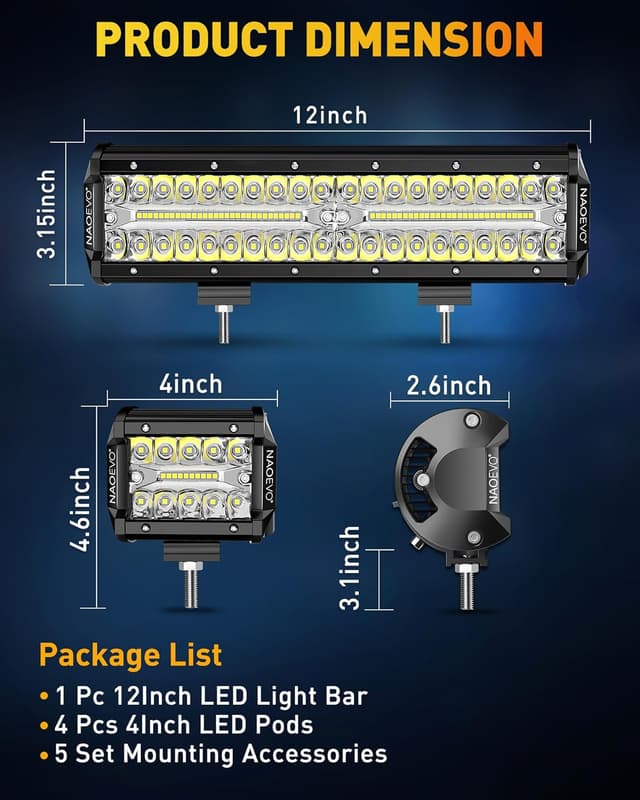 Thumbnail 4 de NAOEVO 12 Inch LED Light Bar